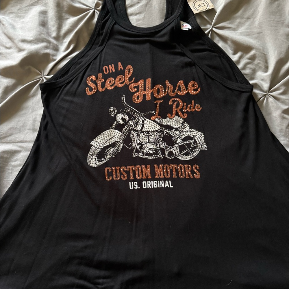 Liberty Wear Black and Orange Graphic Tank